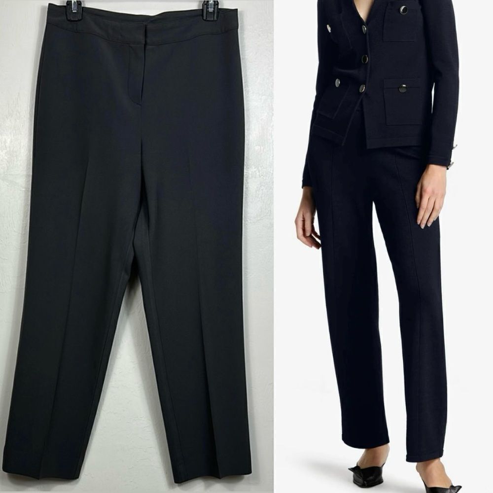 St. John Classic High Rise Straight‎ Leg Trousers Pants In Dark Gray Size 4